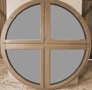 fenêtre circulaire à 2 ouvrants en partie haute
